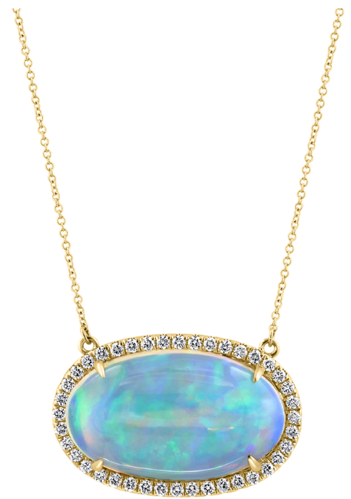 Eclosion Divine Necklace, Opal & Diamonds Necklace
