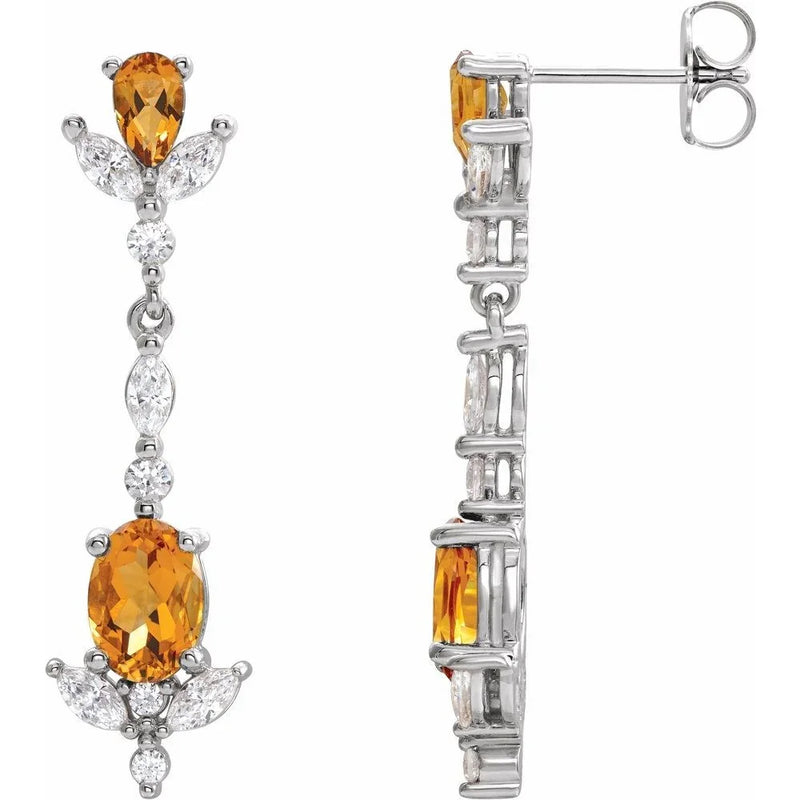 Soleil de Biarritz, Citrine & Diamond Drop Earrings