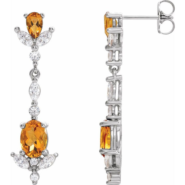 Soleil de Biarritz, Citrine & Diamond Drop Earrings