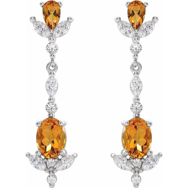 Soleil de Biarritz, Citrine & Diamond Drop Earrings