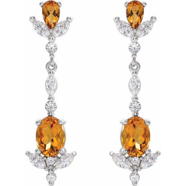 Soleil de Biarritz, Citrine & Diamond Drop Earrings