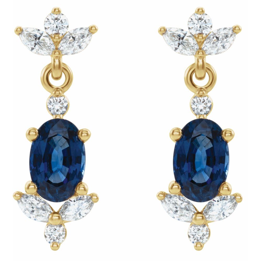 Velours de Montmartre, Sapphire Diamond Drop Earrings