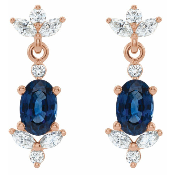 Velours de Montmartre, Sapphire Diamond Drop Earrings