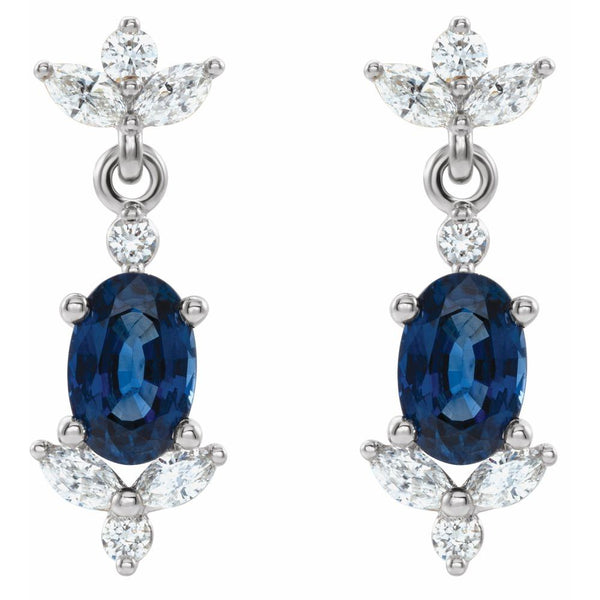 Velours de Montmartre, Sapphire Diamond Drop Earrings