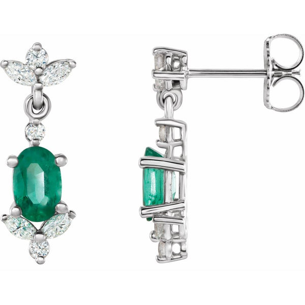 Verdeur de la Côte d'Azur, Emerald & Diamond Earrings