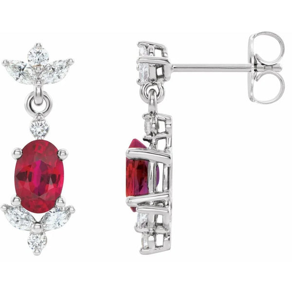 Reflet de la Côte d'Azur, Ruby Diamond Drop Earrings