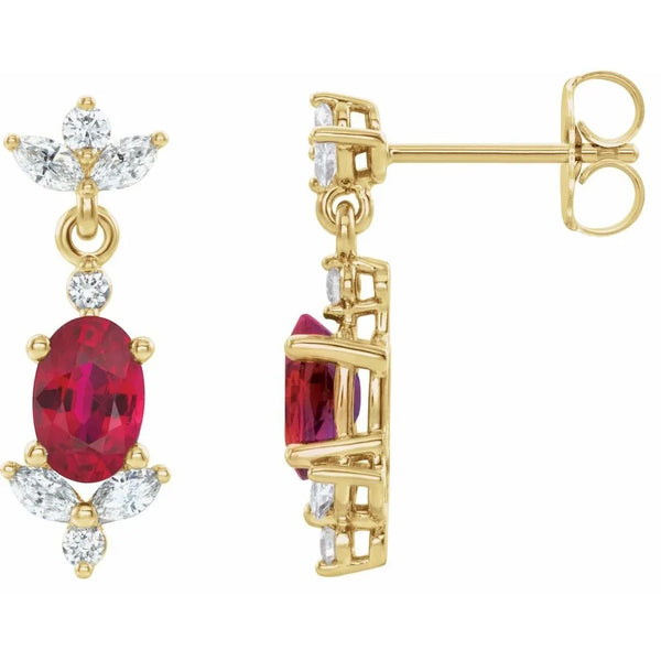 Reflet de la Côte d'Azur, Ruby Diamond Drop Earrings