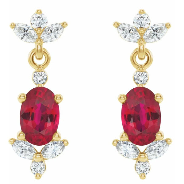 Reflet de la Côte d'Azur, Ruby Diamond Drop Earrings
