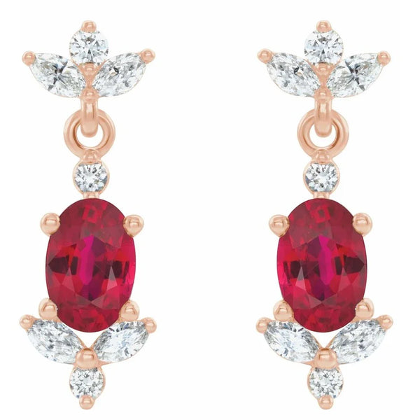 Reflet de la Côte d'Azur, Ruby Diamond Drop Earrings