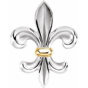 Sterling Silver & 14K Yellow Gold Fleur-de-Lis Brooch