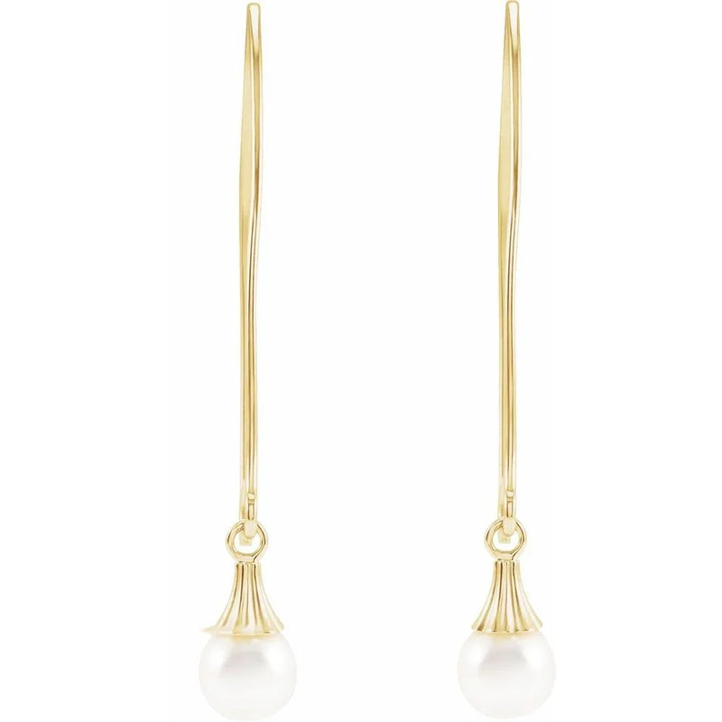 La Rosée de Biarritz, Cultured Akoya Pearl Dangle Earrings