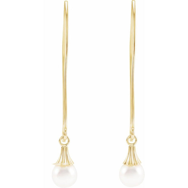 La Rosée de Biarritz, Cultured Akoya Pearl Dangle Earrings