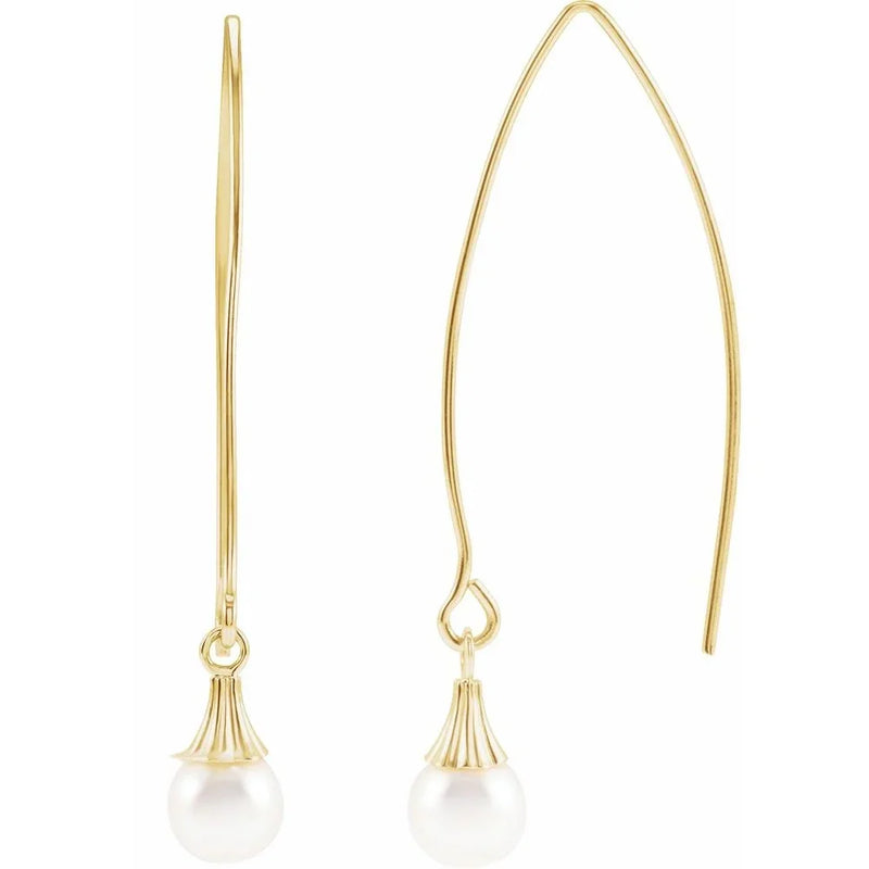 La Rosée de Biarritz, Cultured Akoya Pearl Dangle Earrings
