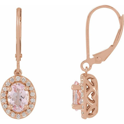 Rose de Montmartre, Pink Morganite & Diamond Earrings