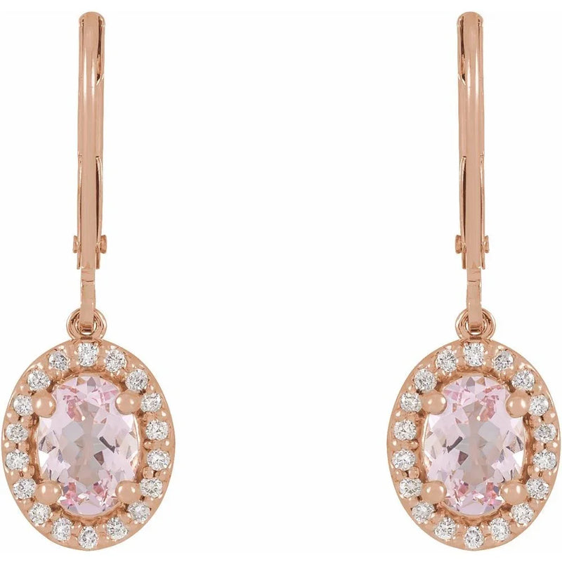 Rose de Montmartre, Pink Morganite & Diamond Earrings
