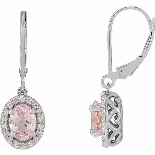 Rose de Montmartre, Pink Morganite & Diamond Earrings
