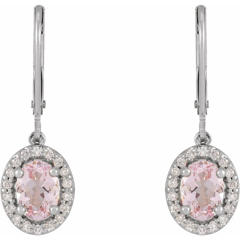 Rose de Montmartre, Pink Morganite & Diamond Earrings