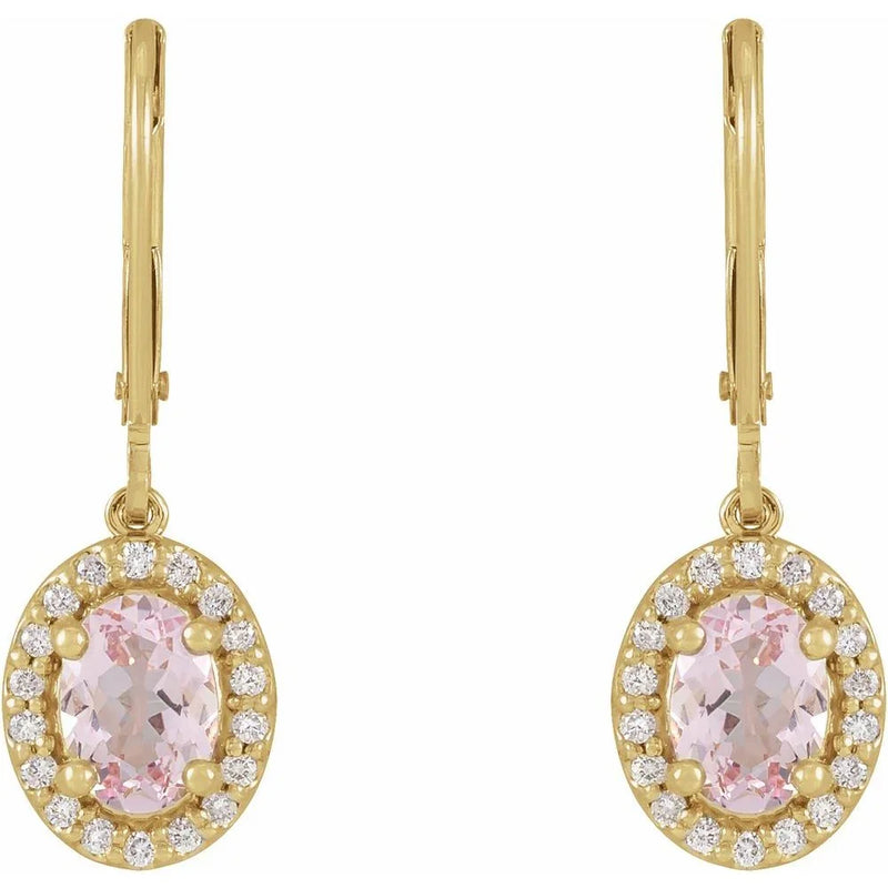 Rose de Montmartre, Pink Morganite & Diamond Earrings