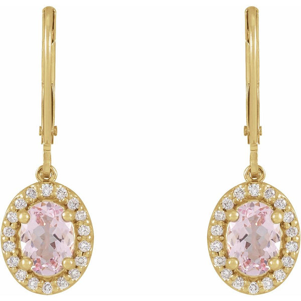 Rose de Montmartre, Pink Morganite & Diamond Earrings