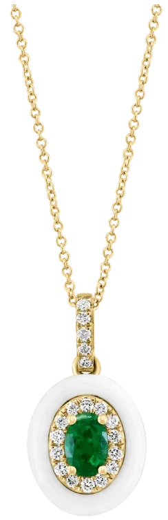L’Émeraude Mer Necklace, Emerald & Diamonds Necklace