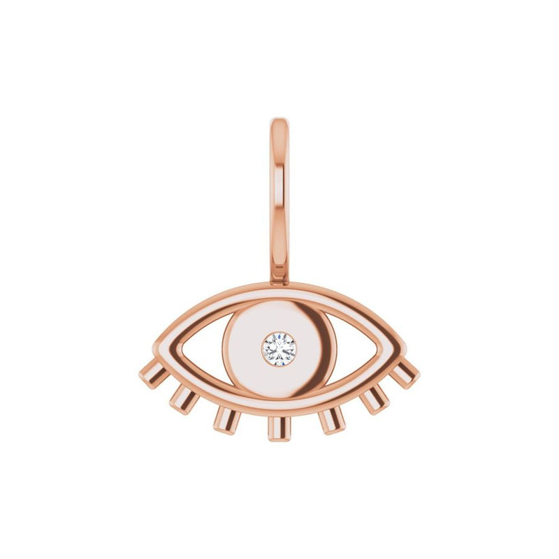 Natural Diamond Evil Eye Charm Pendant