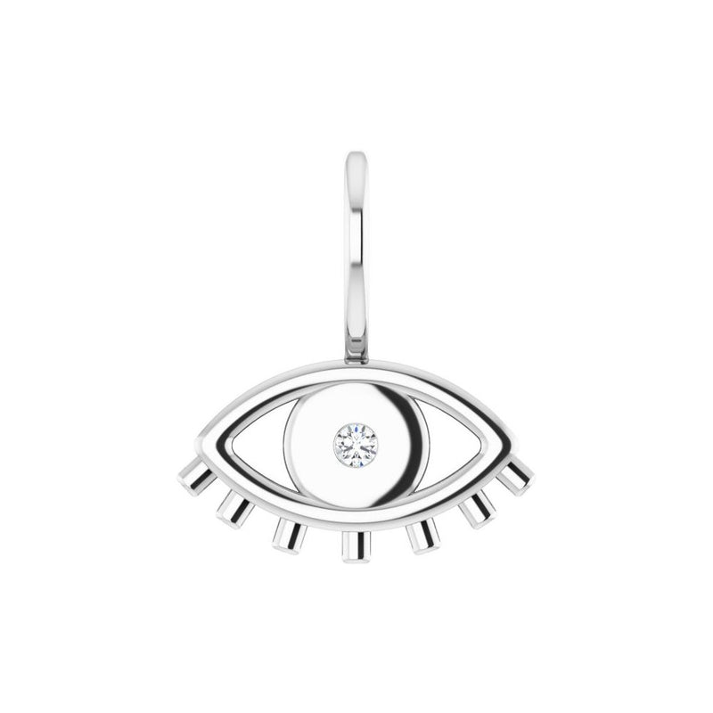Natural Diamond Evil Eye Charm Pendant