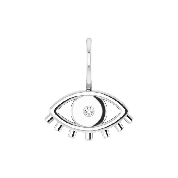 Natural Diamond Evil Eye Charm Pendant