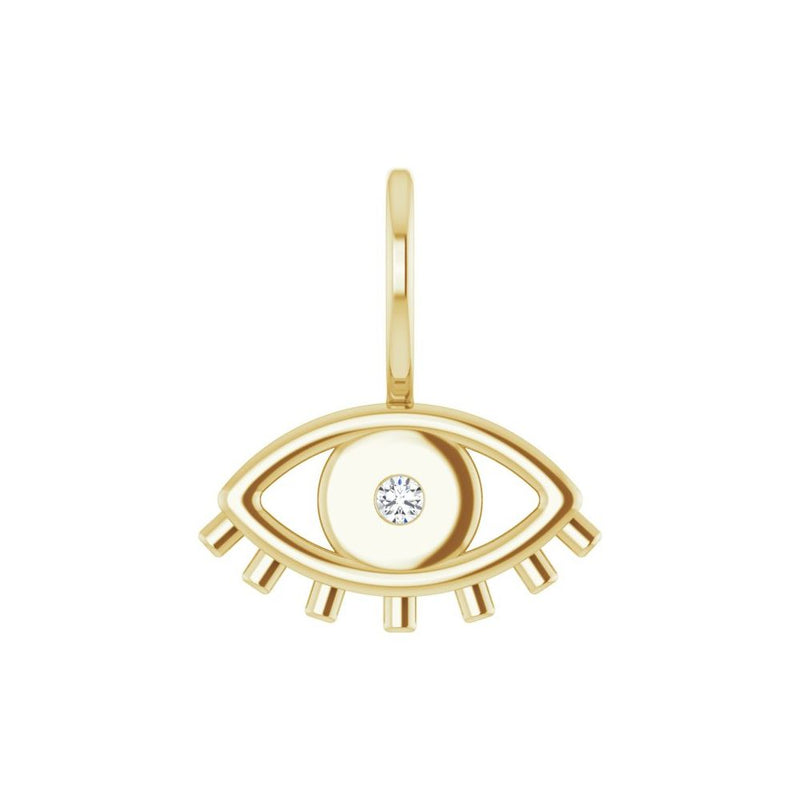 Natural Diamond Evil Eye Charm Pendant