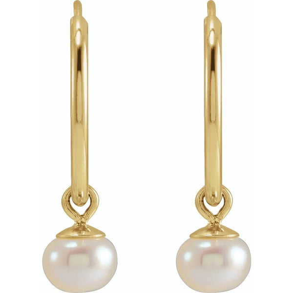 Lumière de Montmartre, Cultured Pearl Hoop Earrings