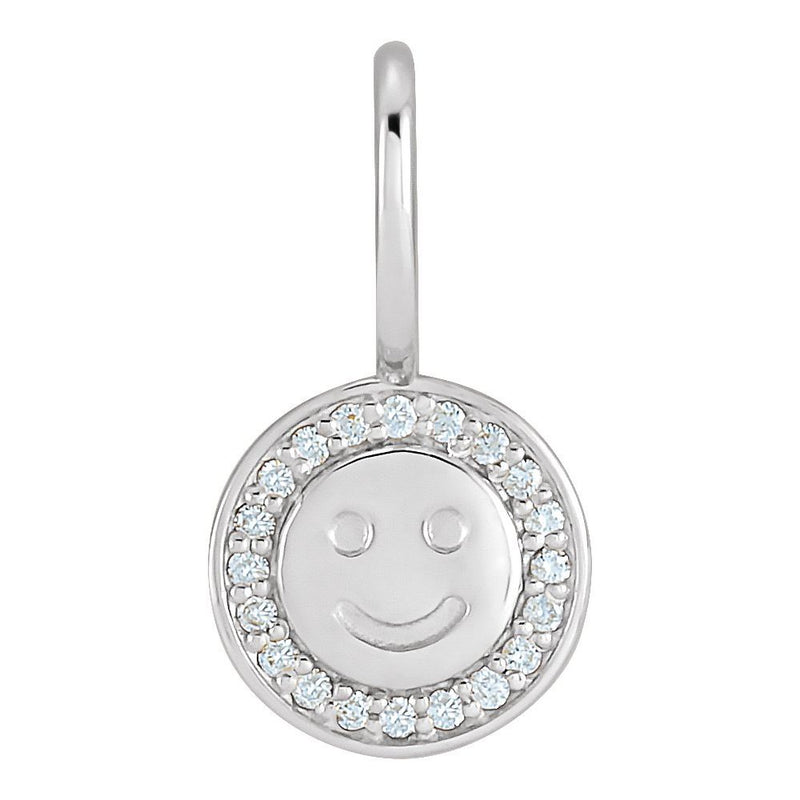 Natural Diamond Smiley Face Charm Pendant