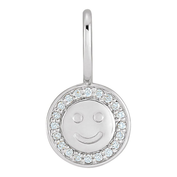 Natural Diamond Smiley Face Charm Pendant