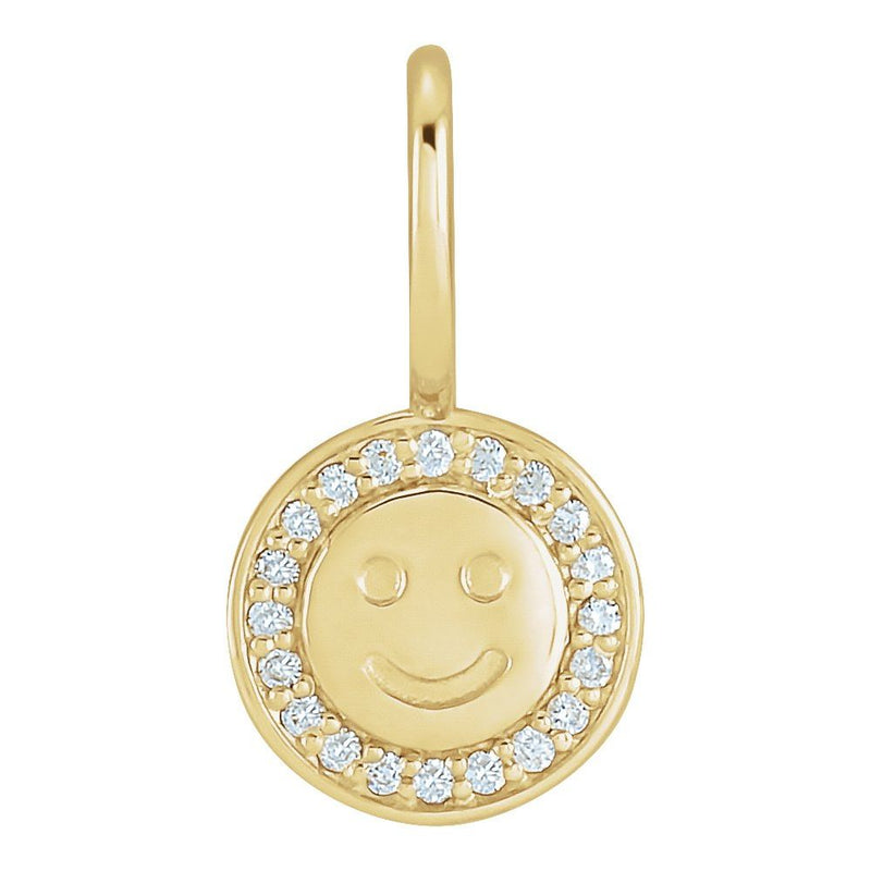 Natural Diamond Smiley Face Charm Pendant