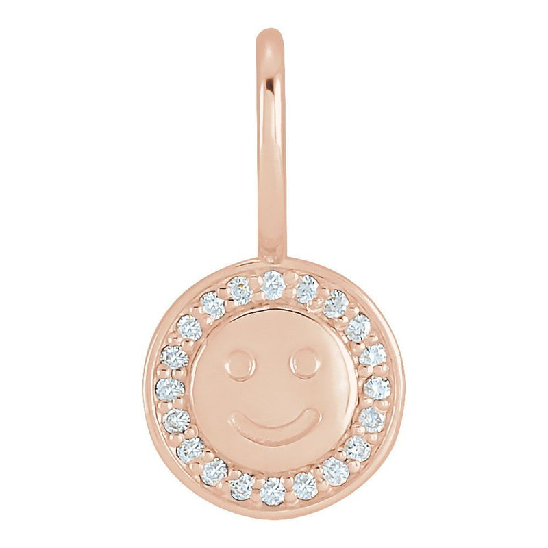 Natural Diamond Smiley Face Charm Pendant