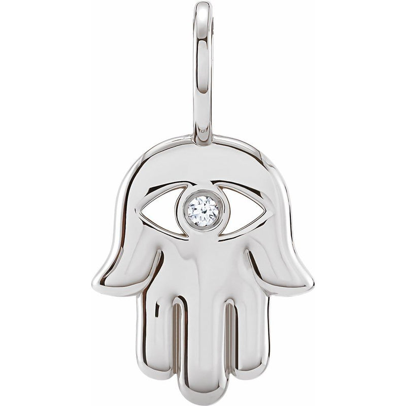 Natural Diamond Hamsa Hand Charm Pendant