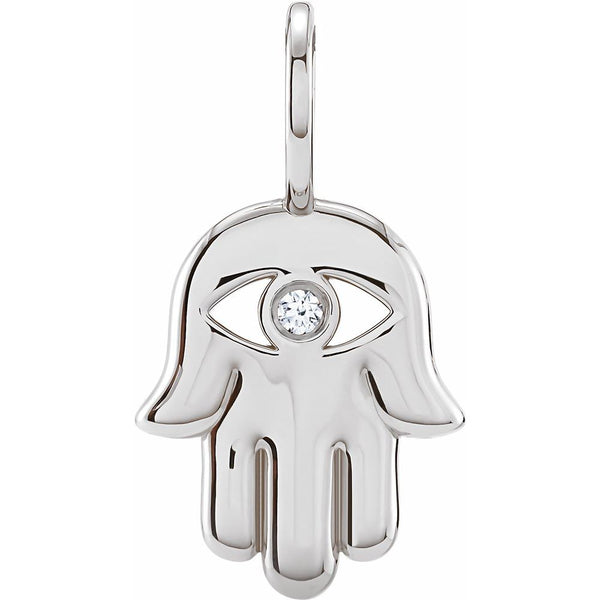 Natural Diamond Hamsa Hand Charm Pendant