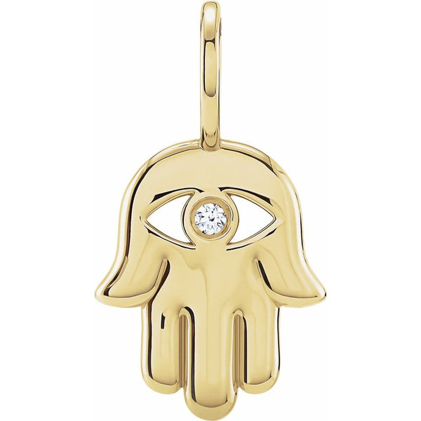 Natural Diamond Hamsa Hand Charm Pendant