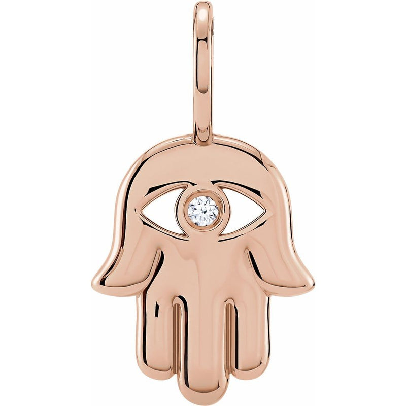Natural Diamond Hamsa Hand Charm Pendant