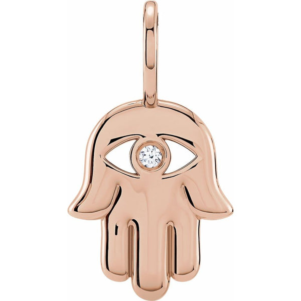Natural Diamond Hamsa Hand Charm Pendant