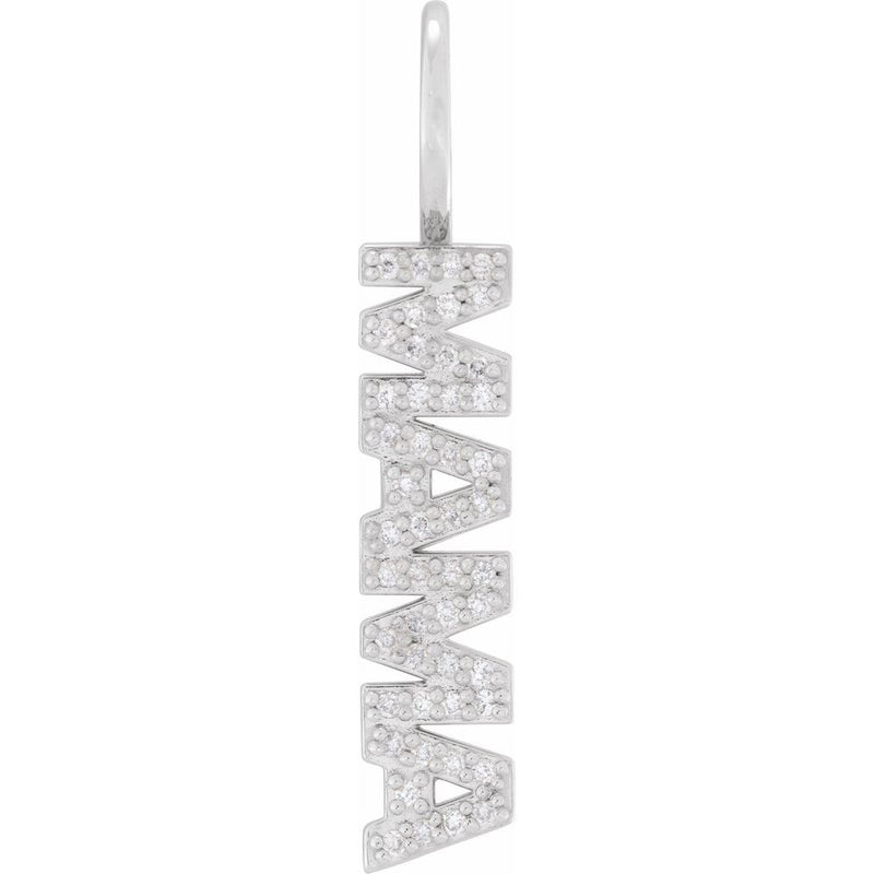Natural Diamond Mama Charm Pendant