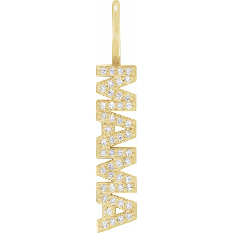 Natural Diamond Mama Charm Pendant
