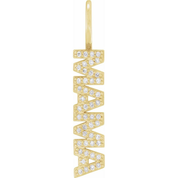 Natural Diamond Mama Charm Pendant