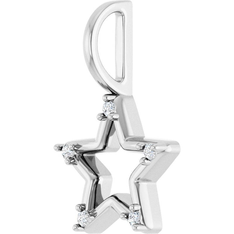 Natural Diamond Star Charm Pendant