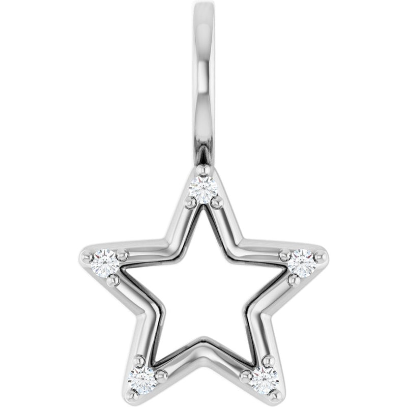 Natural Diamond Star Charm Pendant