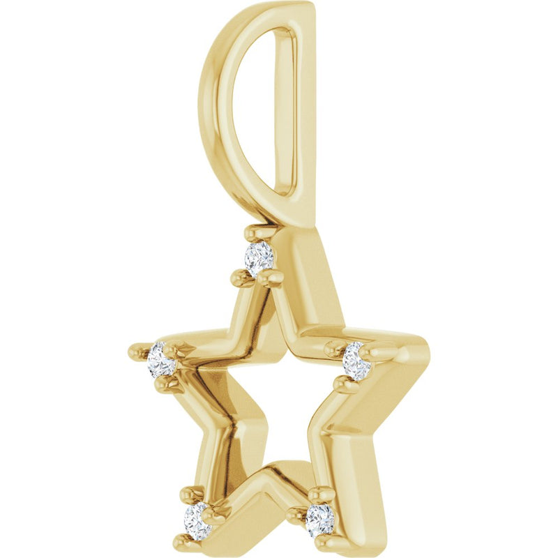 Natural Diamond Star Charm Pendant