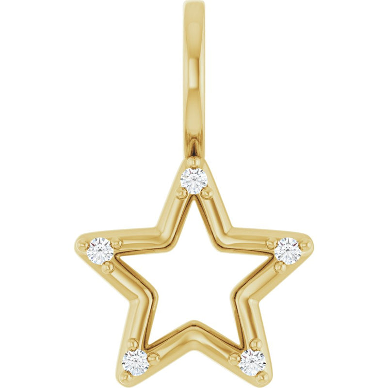 Natural Diamond Star Charm Pendant
