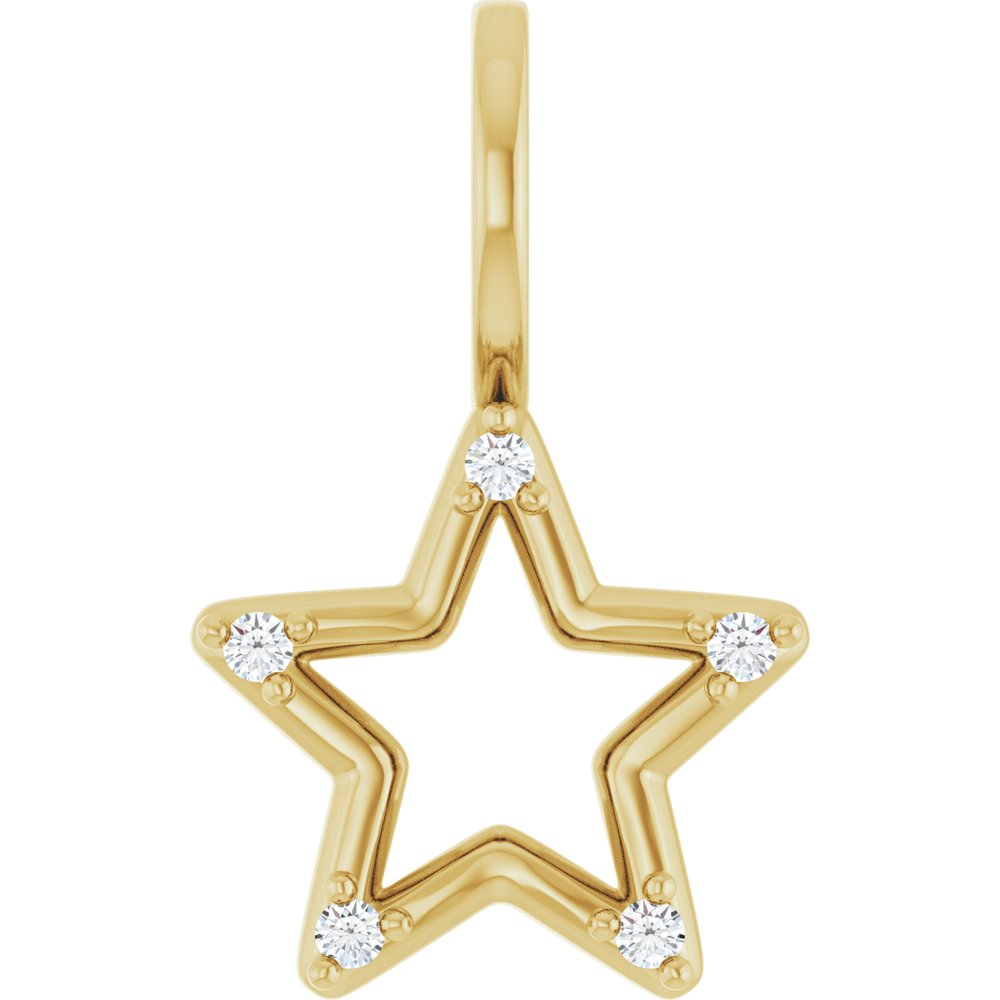 L'Étoile de Versailles, 14K Gold Diamond Star Pendant