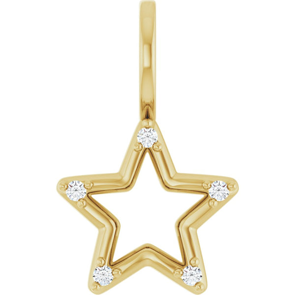 Natural Diamond Star Charm Pendant