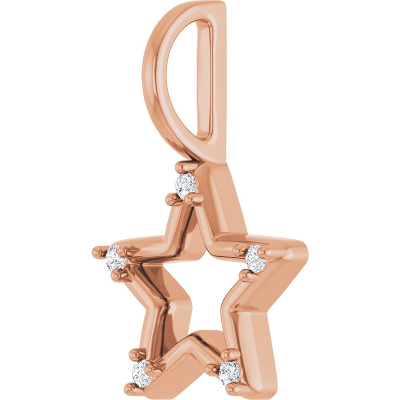Natural Diamond Star Charm Pendant