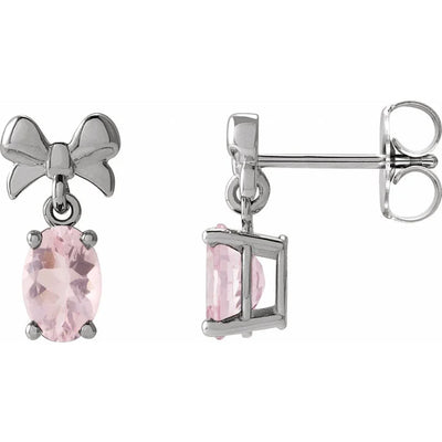Rosée de Biarritz, Pink Morganite Bow Earrings