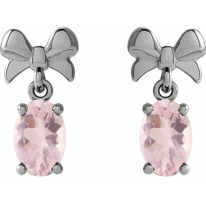 Rosée de Biarritz, Pink Morganite Bow Earrings